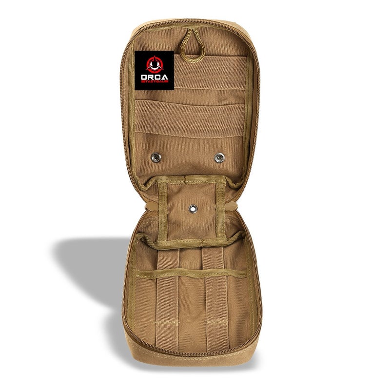 Orca Tactical حقيبة طبية تكتيكية أوركا - حقيبة IFAK ثقيلة الوزن - منظم طبي فارغ للجيش، EMTs، إنفاذ القانون، التخييم، المشي (أسود) - Image 4